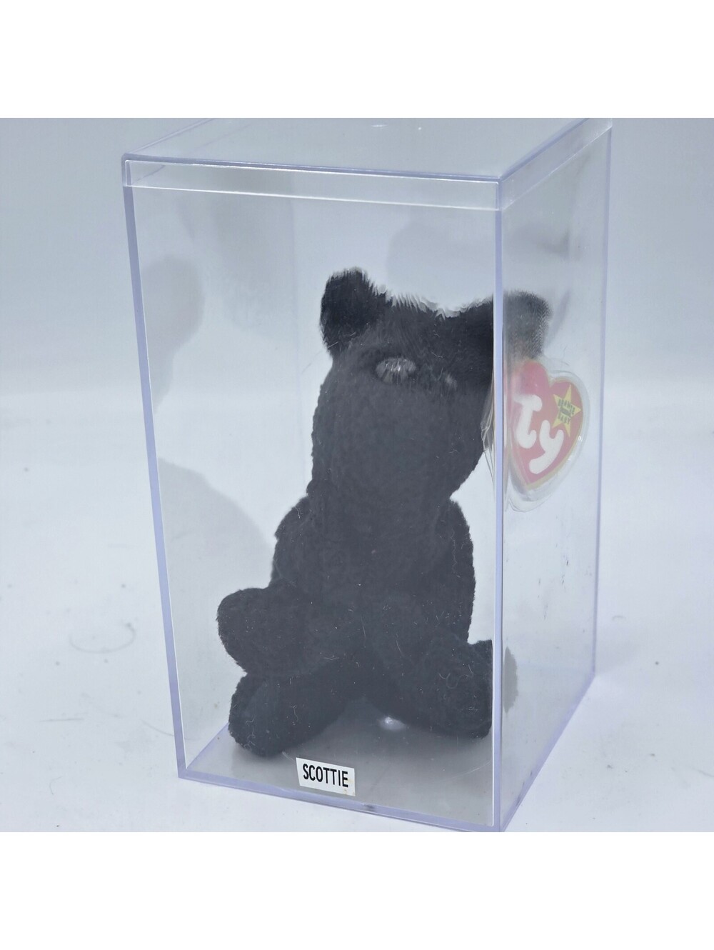 Ty Beanie Baby Scottie Black Scottish Terrier Plush w/ Case Tag Protector